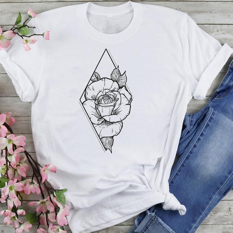 Women's Datura Flower Floral Print Casual Tee