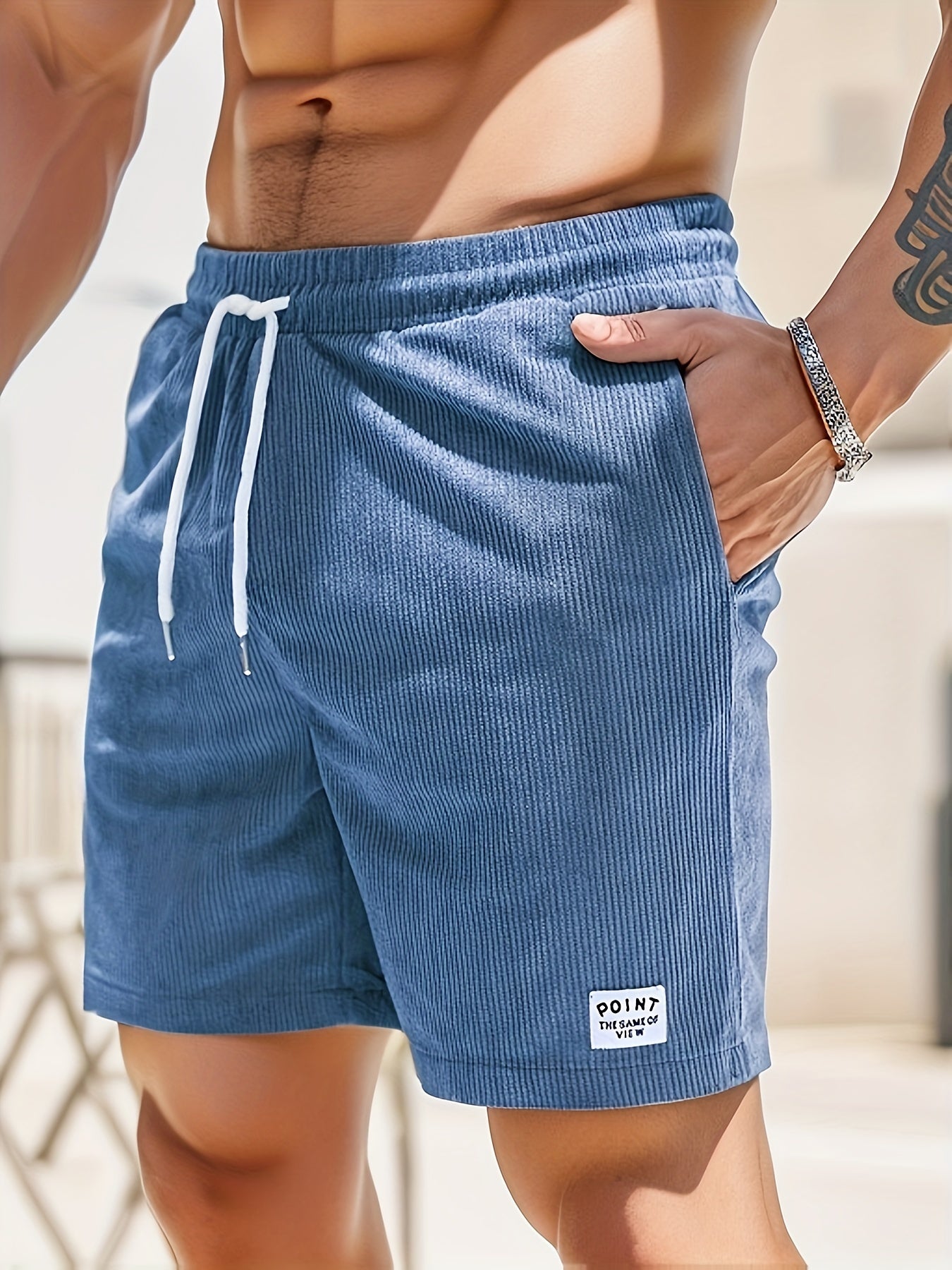 Men's Slim Fit Drawstring Comfy Casual Shorts with Pockets