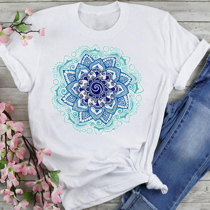 Women's Datura Flower Floral Print Casual Tee