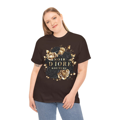 Noir Diore Kouture - Black & Gold Rose Tee