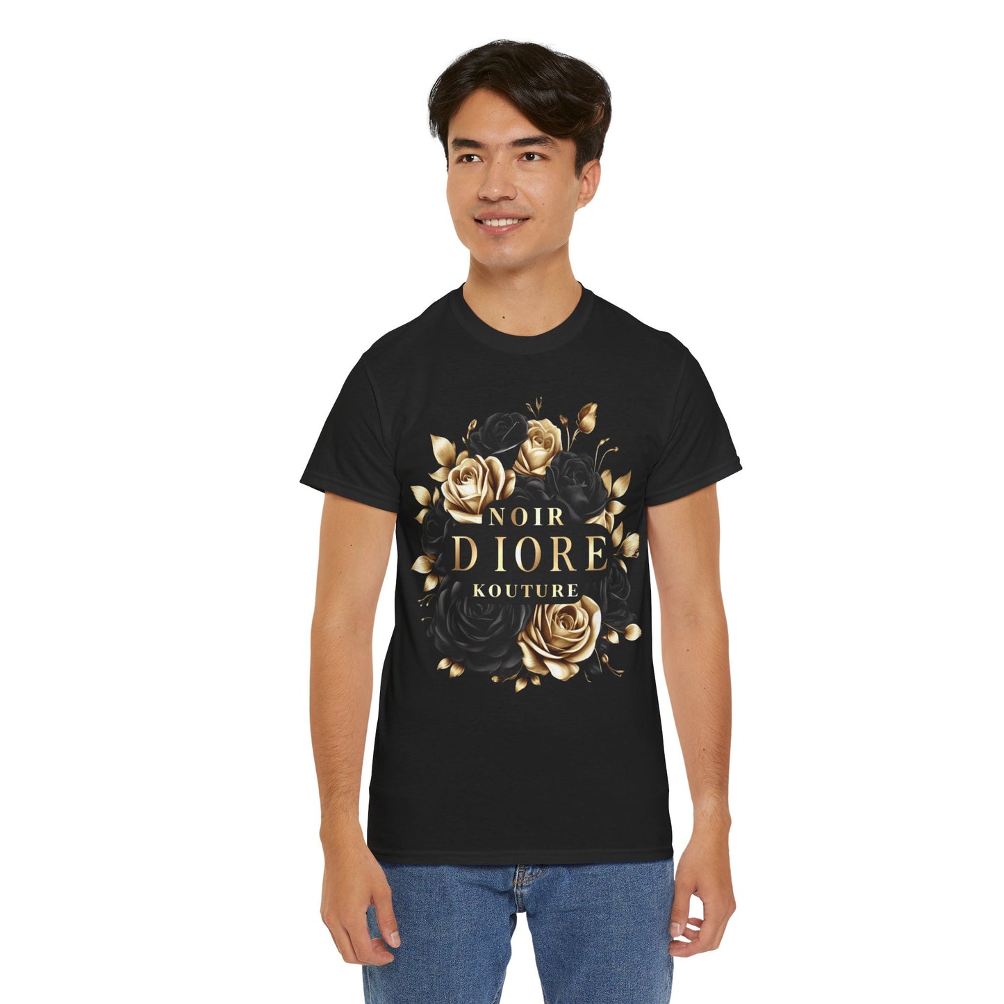 Noir Diore Kouture - Black & Gold Rose Tee