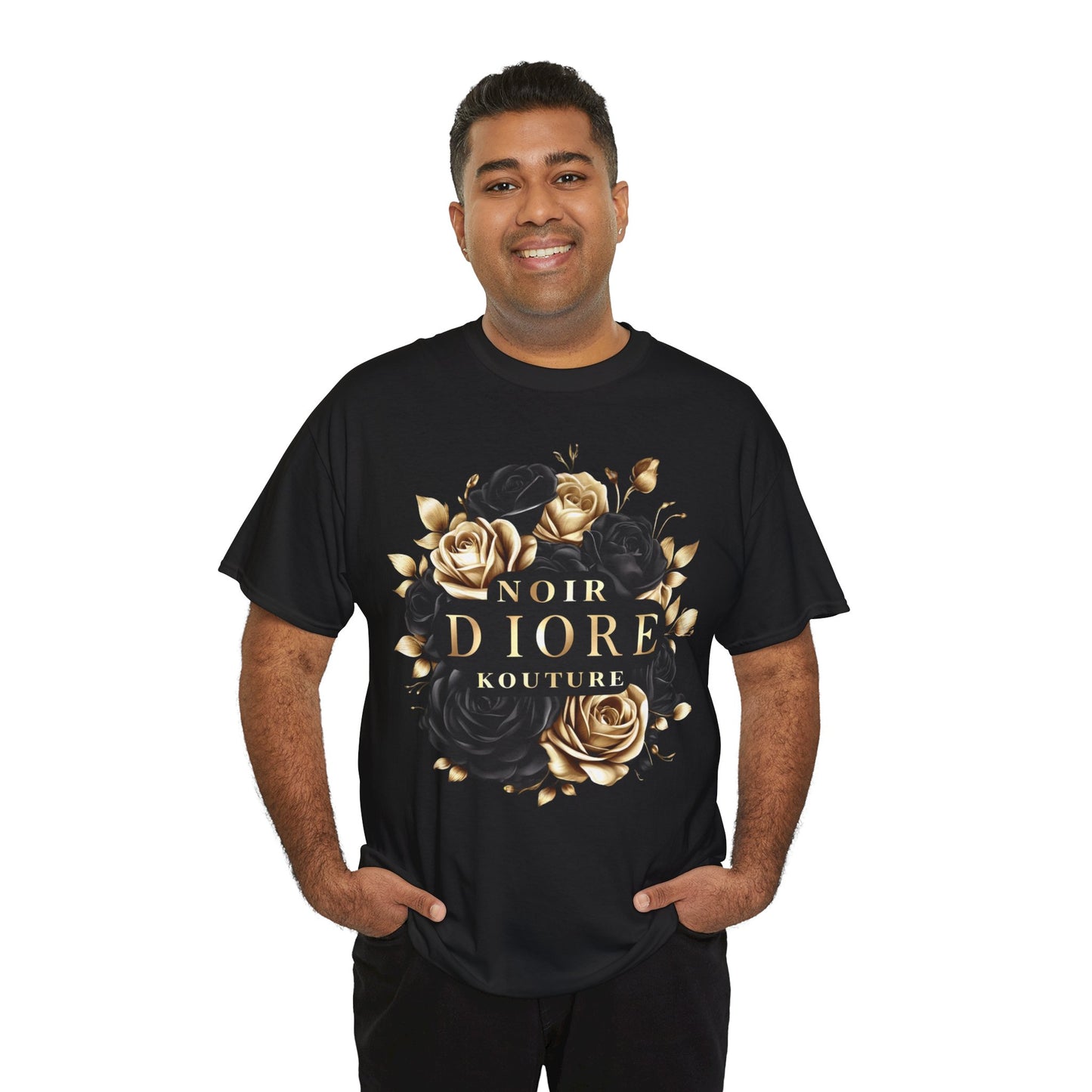 Noir Diore Kouture - Black & Gold Rose Tee