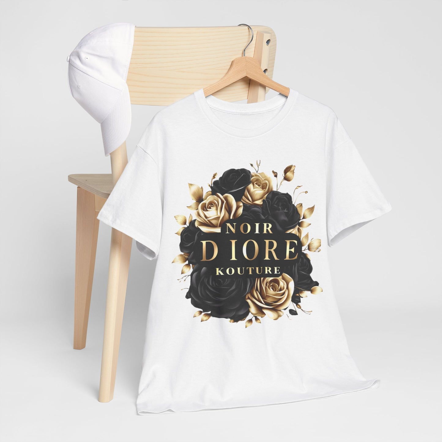 Noir Diore Kouture - Black & Gold Rose Tee