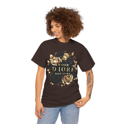 Noir Diore Kouture - Black & Gold Rose Tee