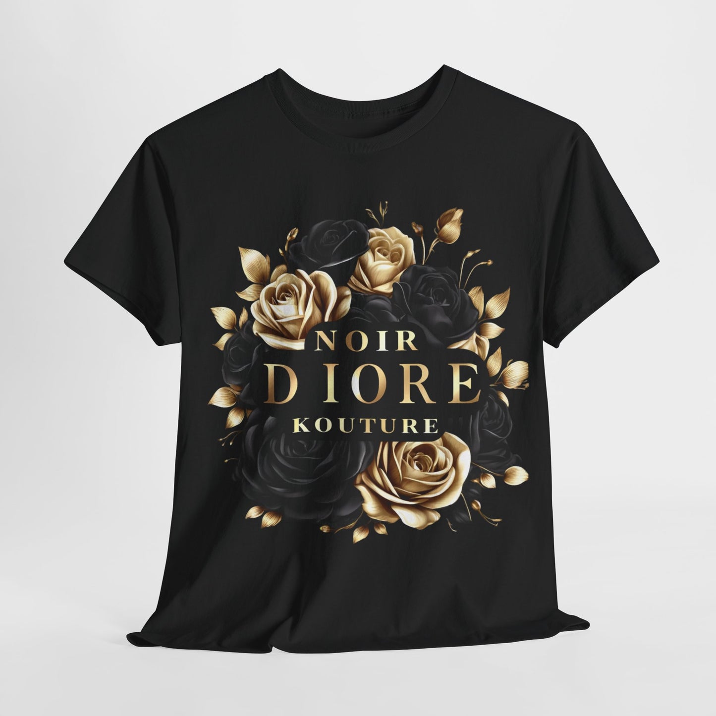 Noir Diore Kouture - Black & Gold Rose Tee