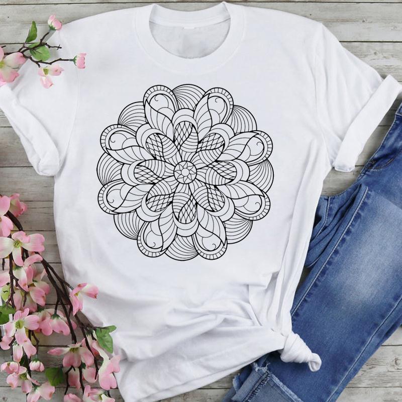 Women's Datura Flower Floral Print Casual Tee