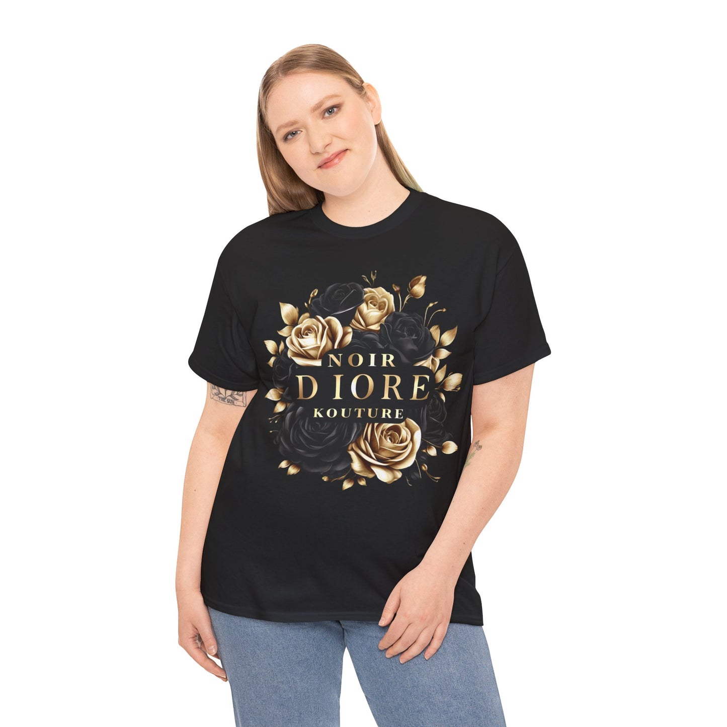 Noir Diore Kouture - Black & Gold Rose Tee