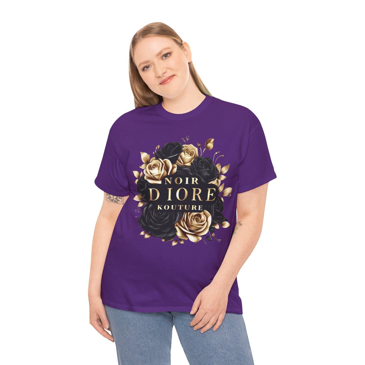 Noir Diore Kouture - Black & Gold Rose Tee