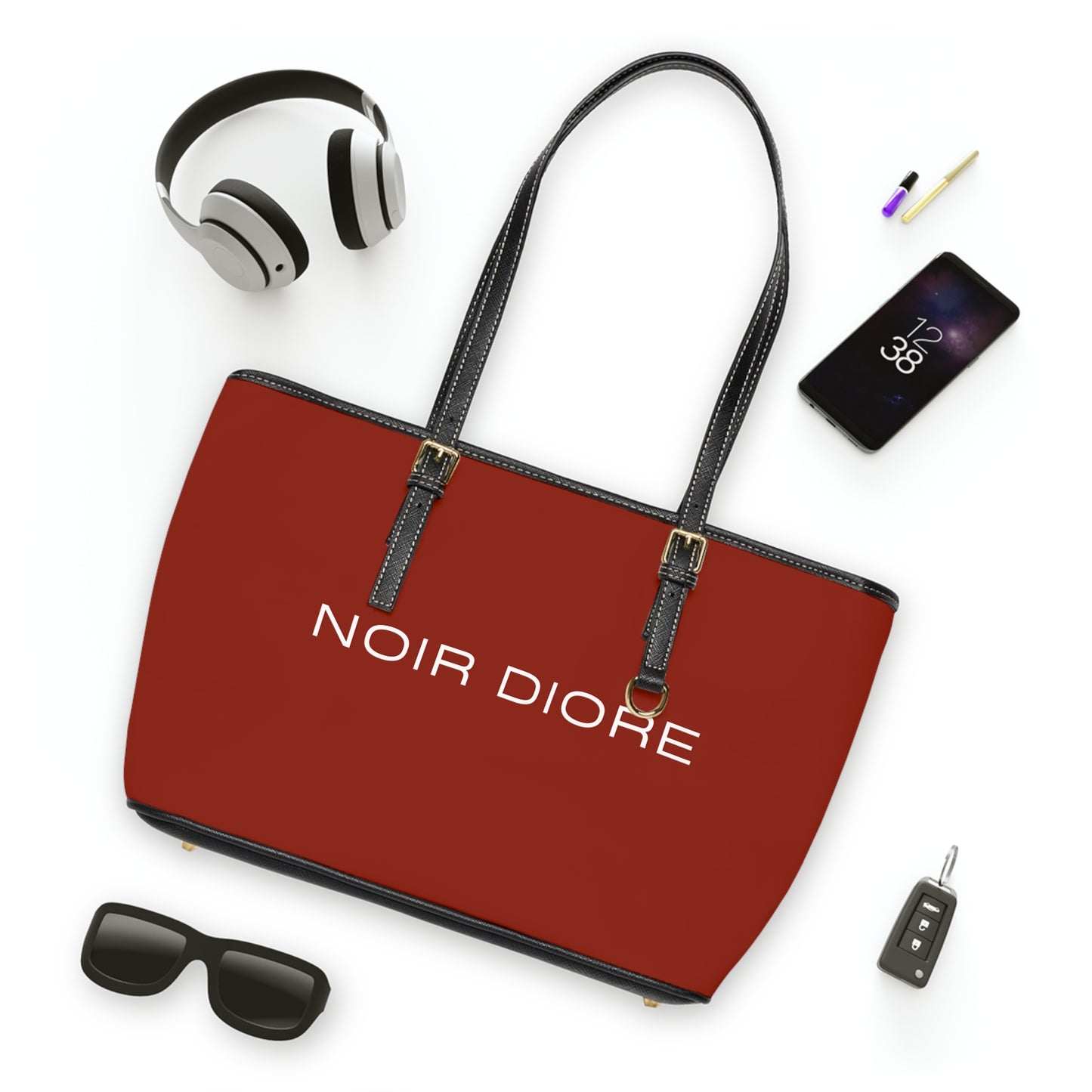 Noir Diore Leather Shoulder Bag