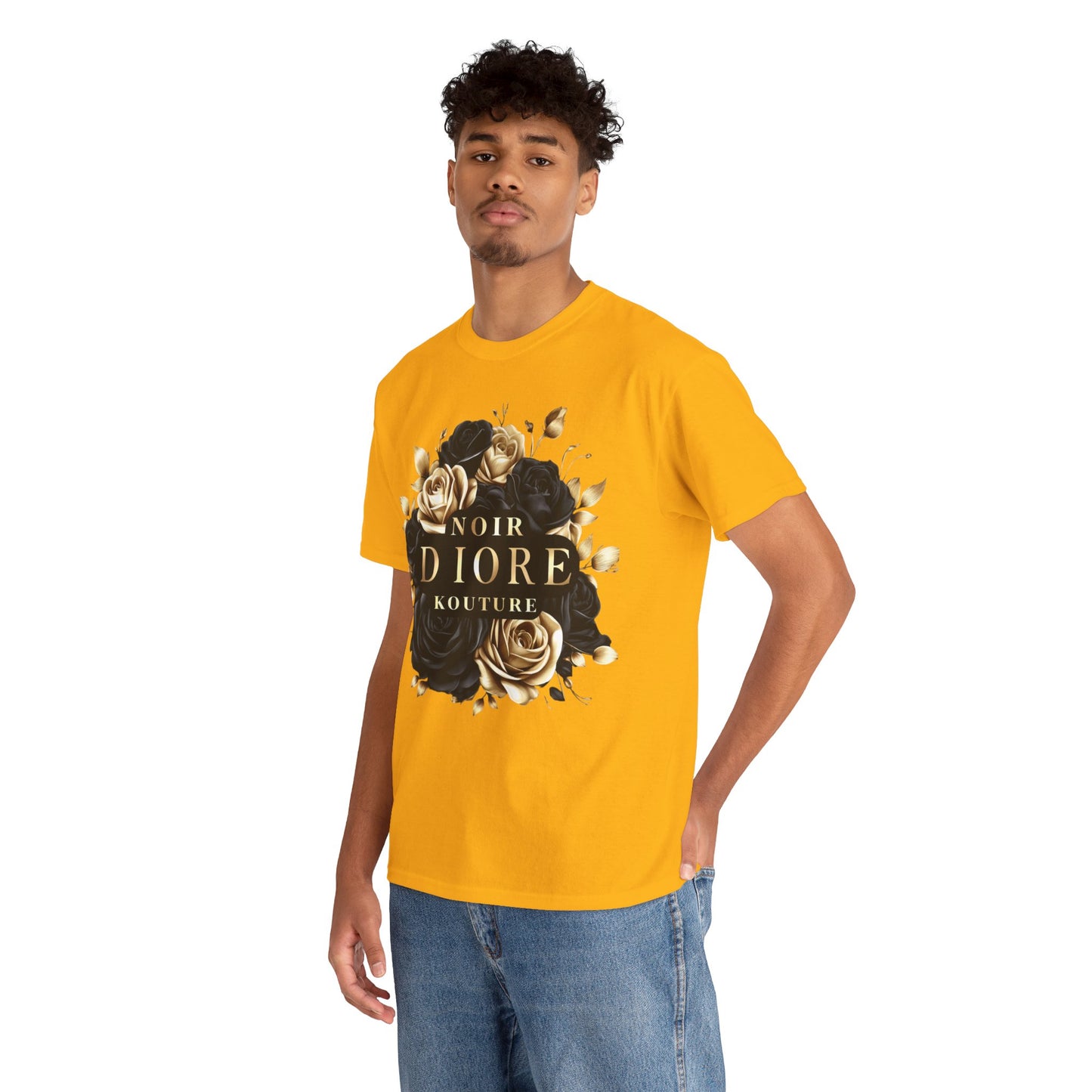 Noir Diore Kouture - Black & Gold Rose Tee