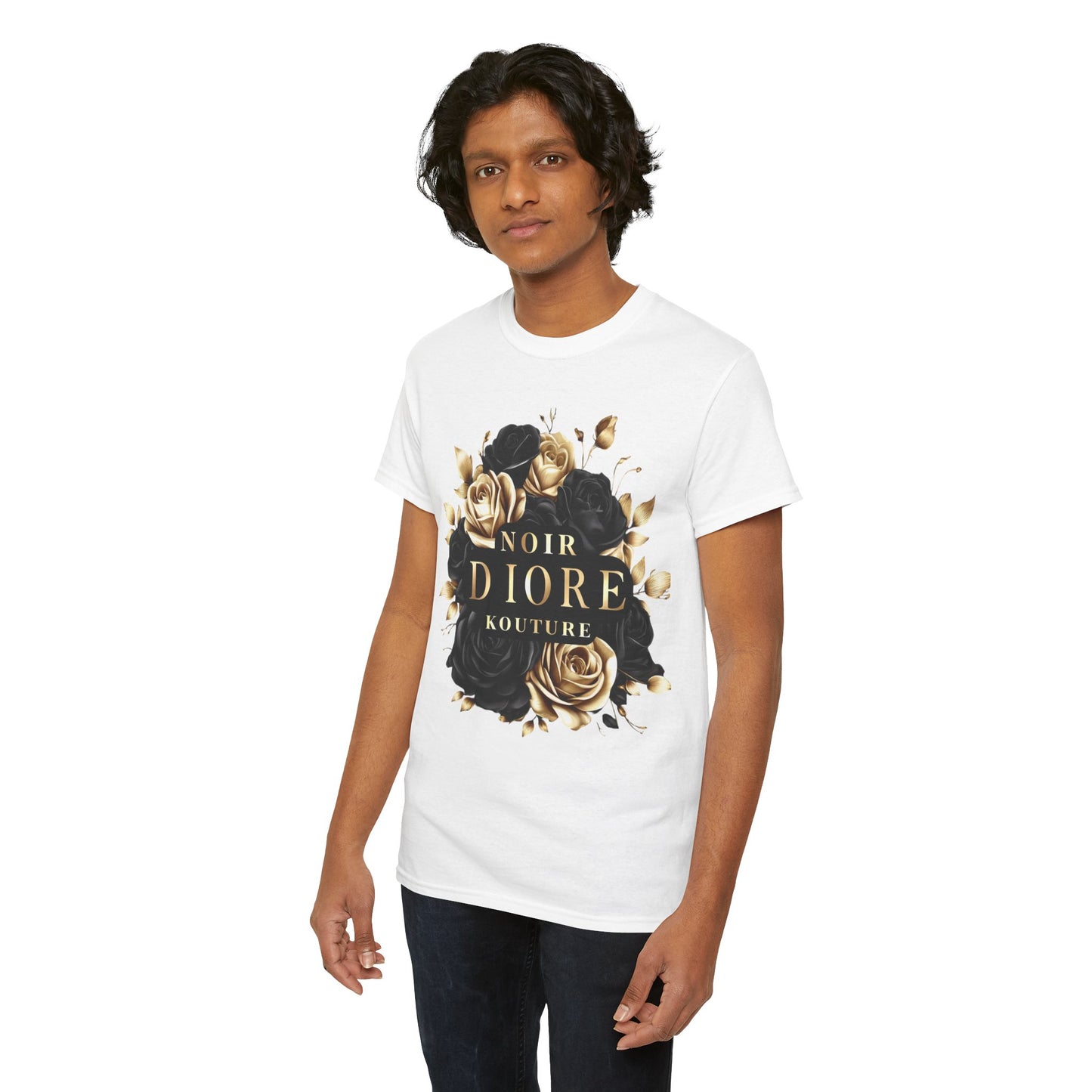 Noir Diore Kouture - Black & Gold Rose Tee