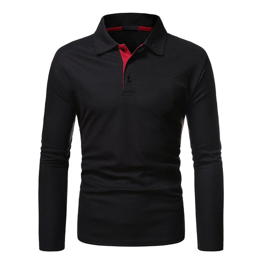 Men's Long-sleeved Slim Casual Polo Shirt