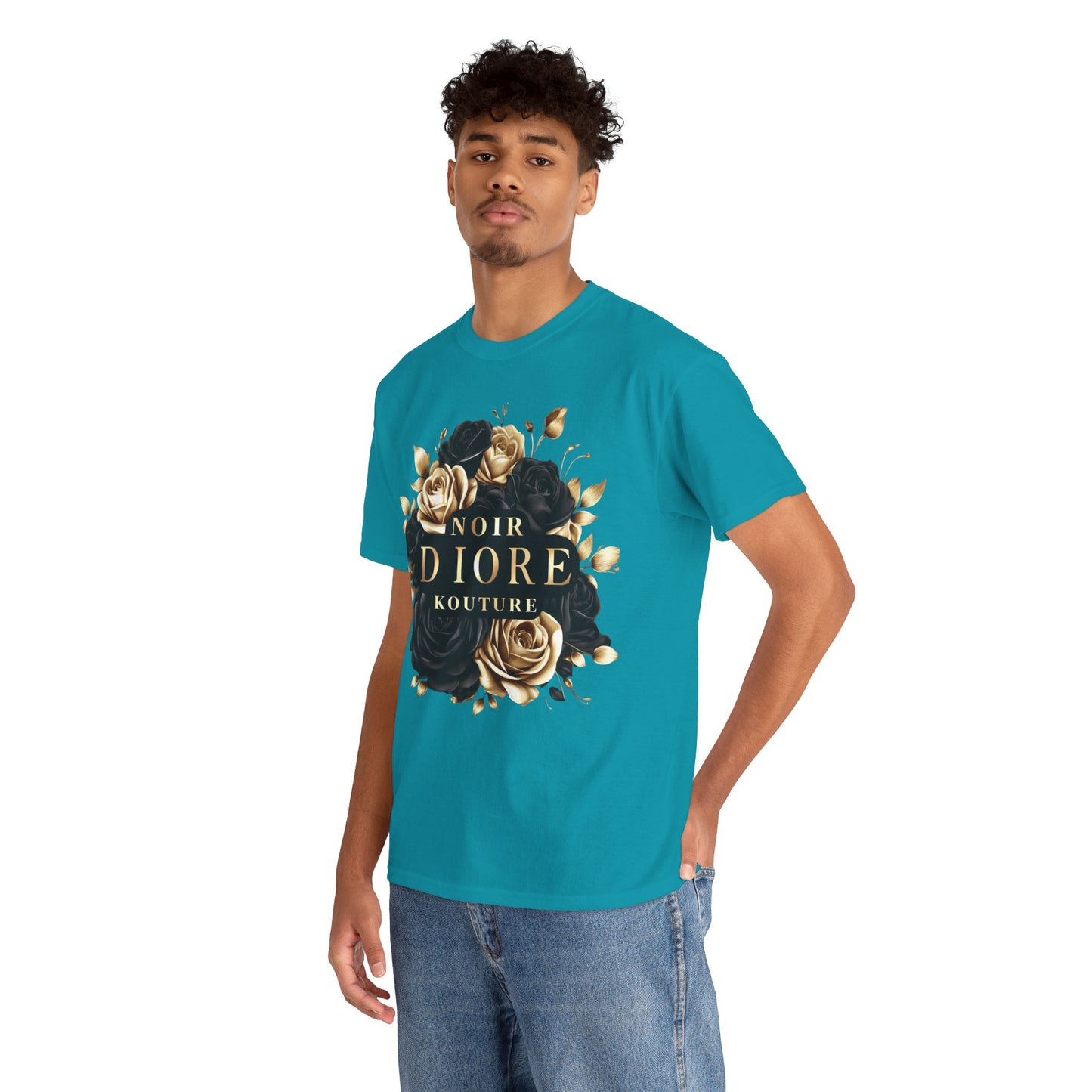 Noir Diore Kouture - Black & Gold Rose Tee