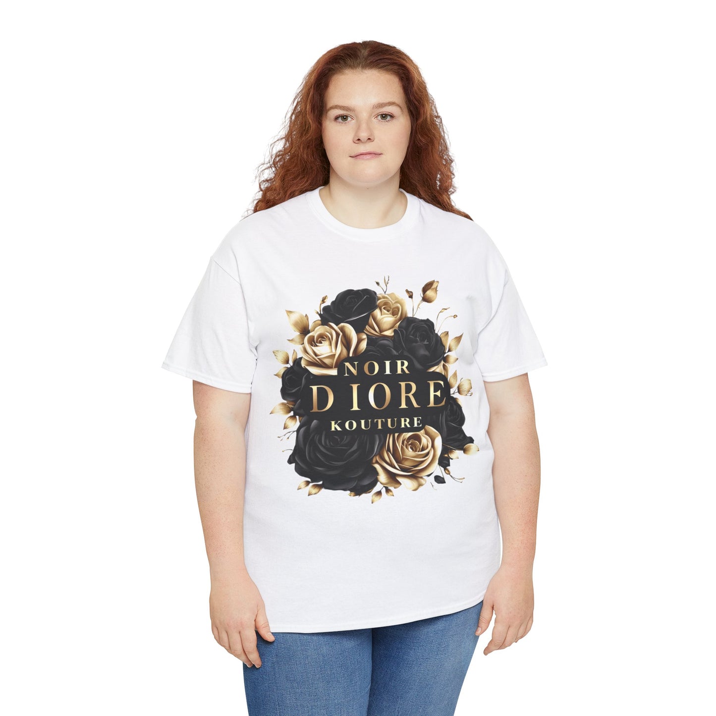 Noir Diore Kouture - Black & Gold Rose Tee