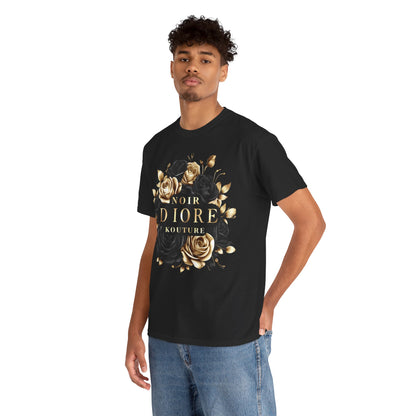 Noir Diore Kouture - Black & Gold Rose Tee