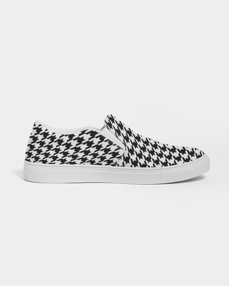 Noir Diore Kouture - Women SNUGZ' Houndstooth Slip-On Canvas Shoe