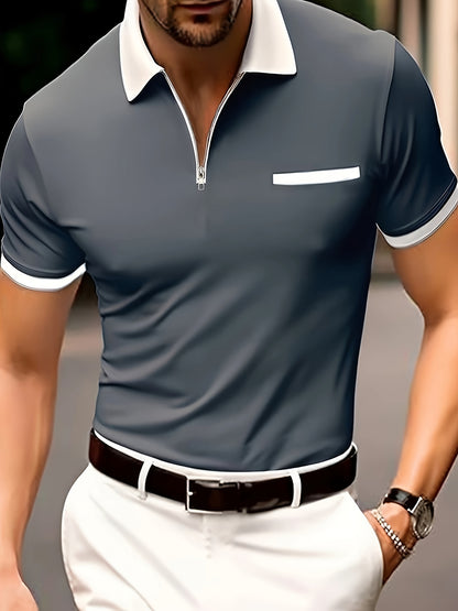 Men's Breathable Casual V-Neck Golf Shirt