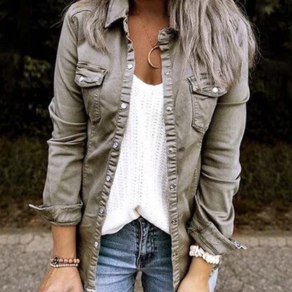 Women's Mid-Length Denim Jacket