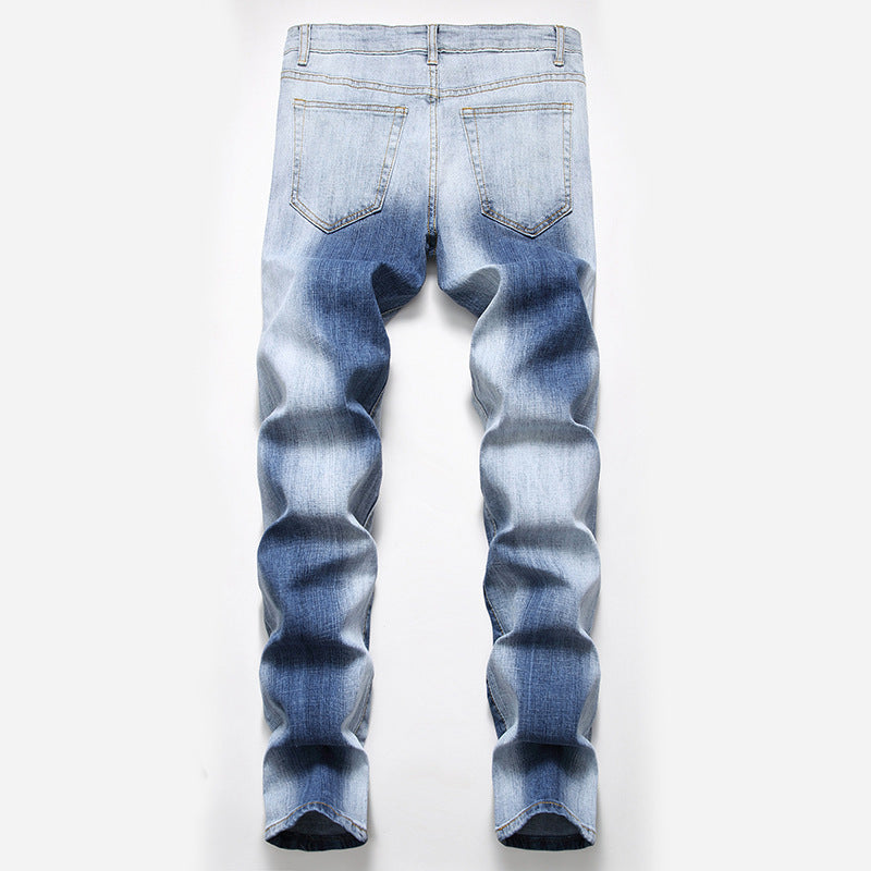 Men's Casual Washed Indigo Denim Jeans