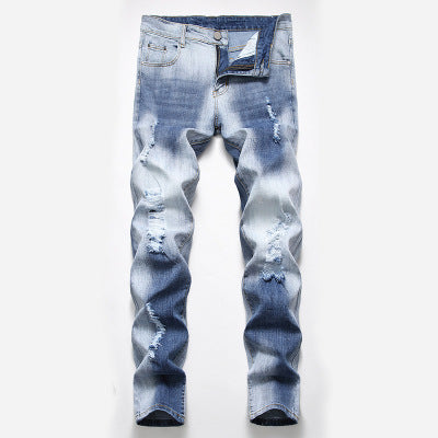 Men's Casual Washed Indigo Denim Jeans