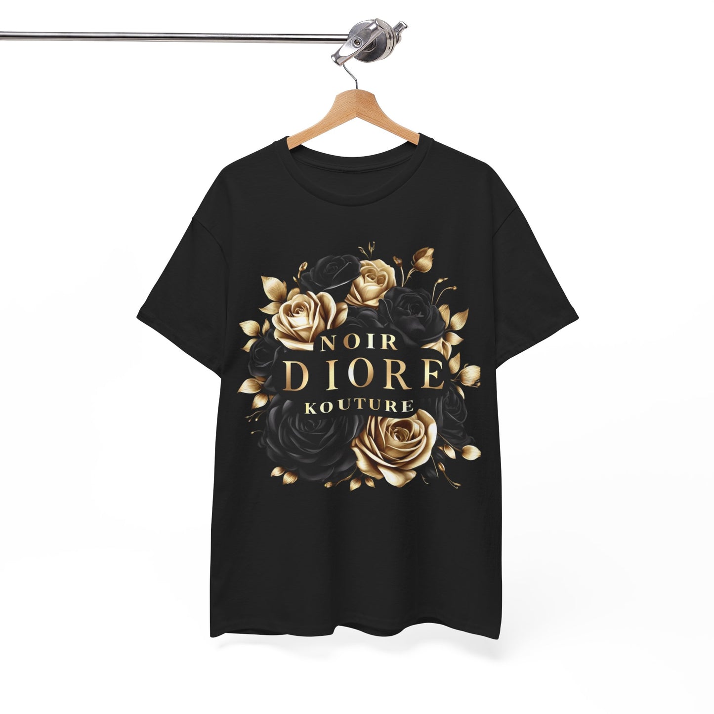 Noir Diore Kouture - Black & Gold Rose Tee