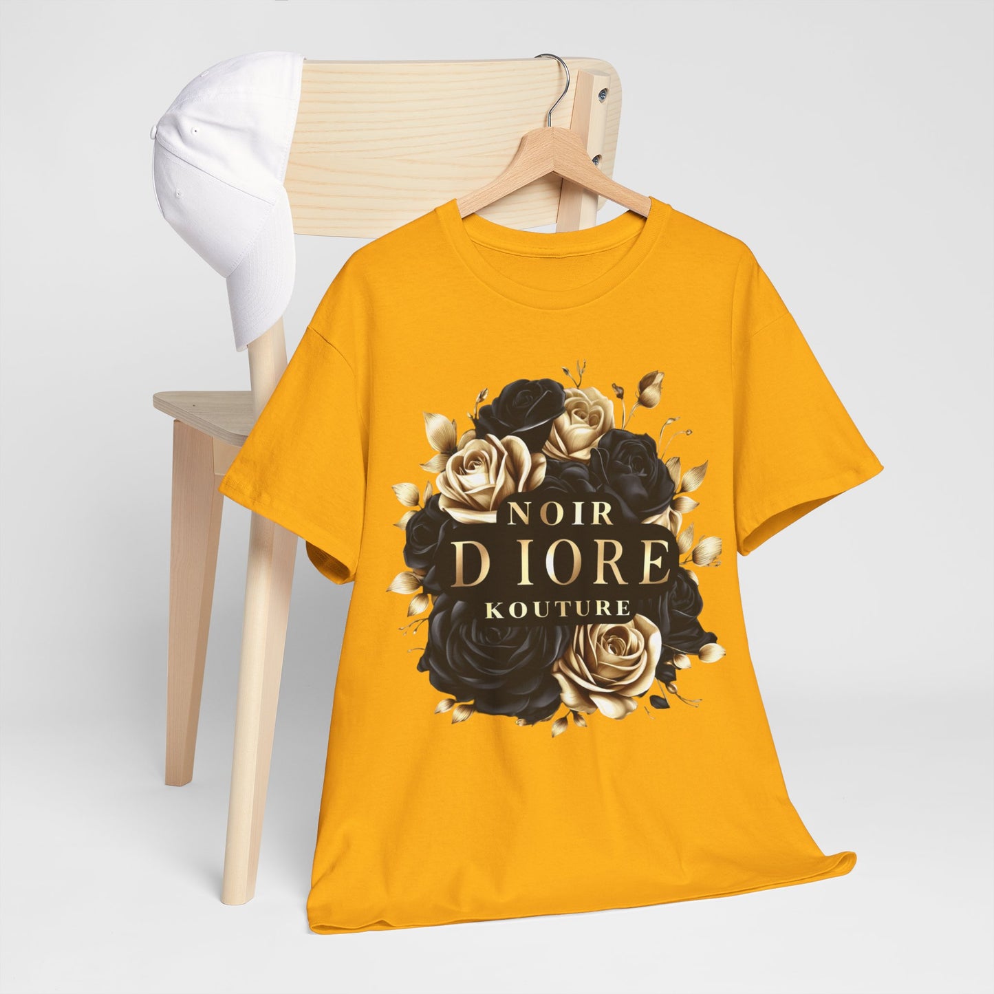 Noir Diore Kouture - Black & Gold Rose Tee