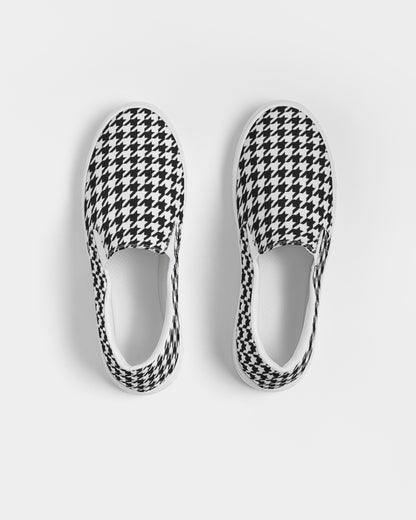 Noir Diore Kouture - Women SNUGZ' Houndstooth Slip-On Canvas Shoe