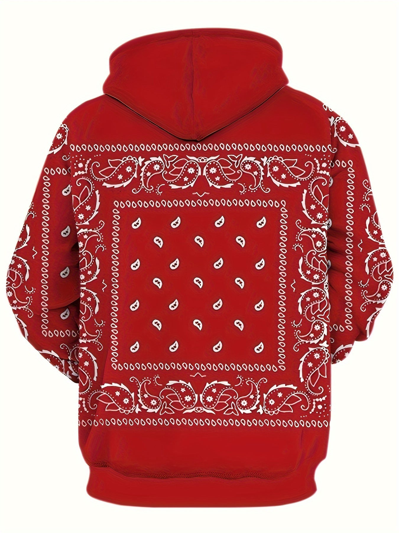 Retro Bandana Print Pullover Hoodie