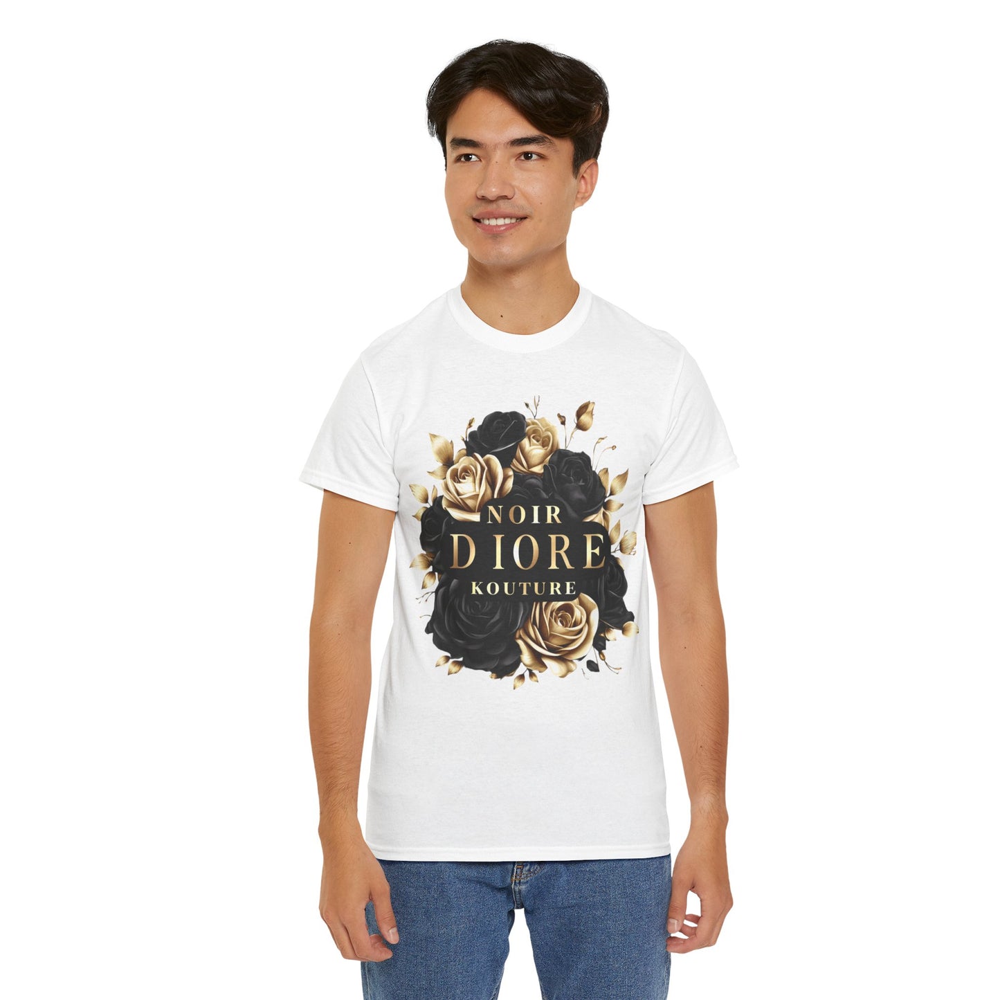 Noir Diore Kouture - Black & Gold Rose Tee