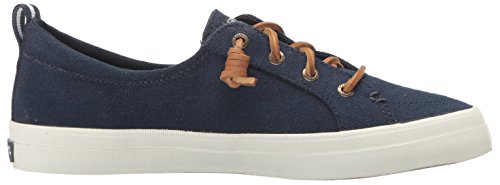 Sperry Womens Crest Vibe Linen Sneaker, Navy, 8.5