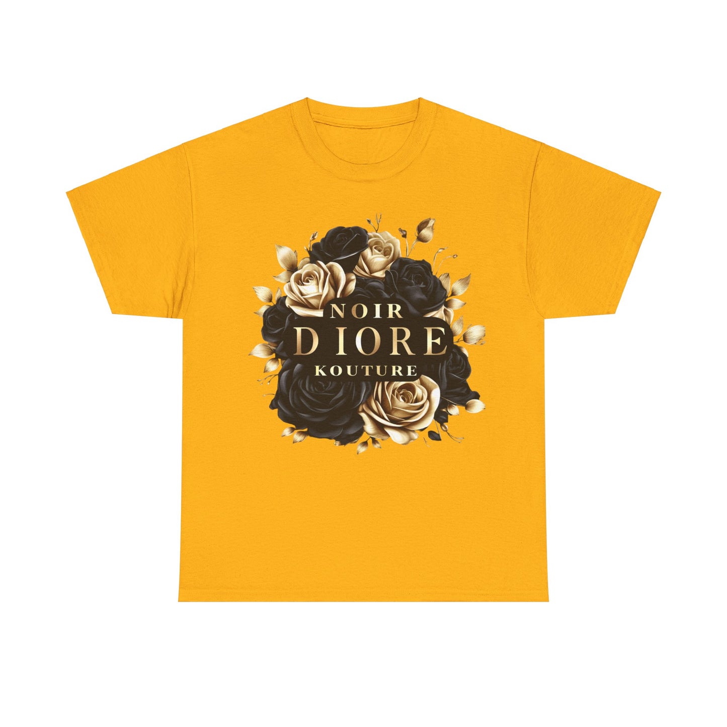 Noir Diore Kouture - Black & Gold Rose Tee