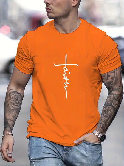 "FAITH", Men's Casual Graphic Tee