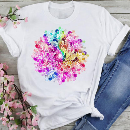 Women's Datura Flower Floral Print Casual Tee