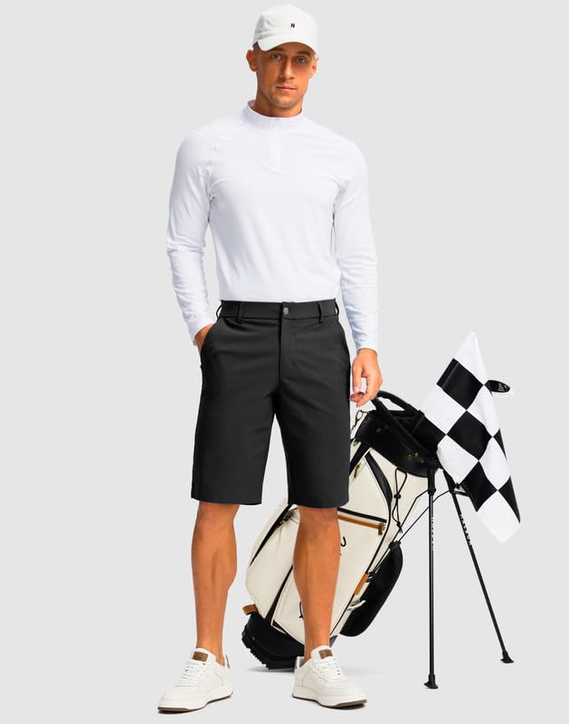 Men's Casual Golf Shorts with 5 Pockets 11" Inseam Stretch - Quick Dry