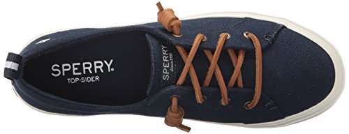 Sperry Womens Crest Vibe Linen Sneaker, Navy, 8.5