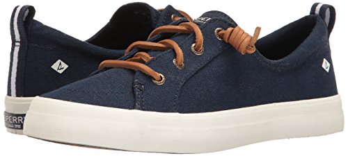 Sperry Womens Crest Vibe Linen Sneaker, Navy, 8.5