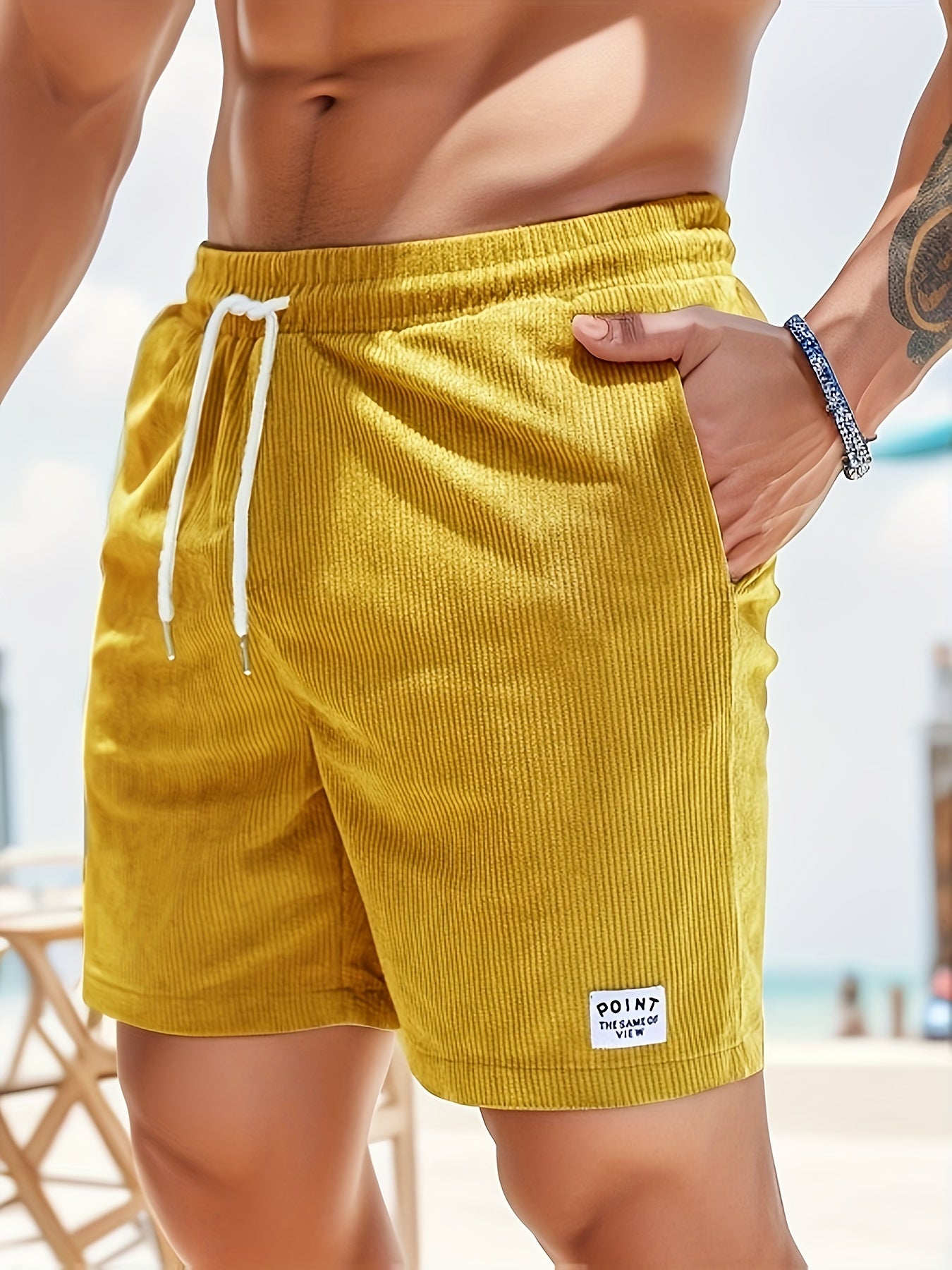 Men's Slim Fit Drawstring Comfy Casual Shorts with Pockets