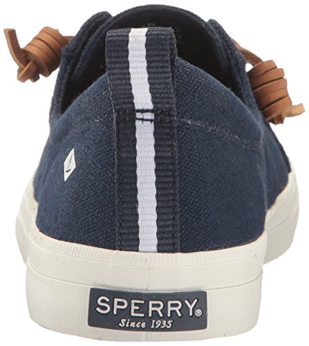 Sperry Womens Crest Vibe Linen Sneaker, Navy, 8.5