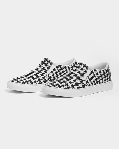 Noir Diore Kouture - Women SNUGZ' Houndstooth Slip-On Canvas Shoe