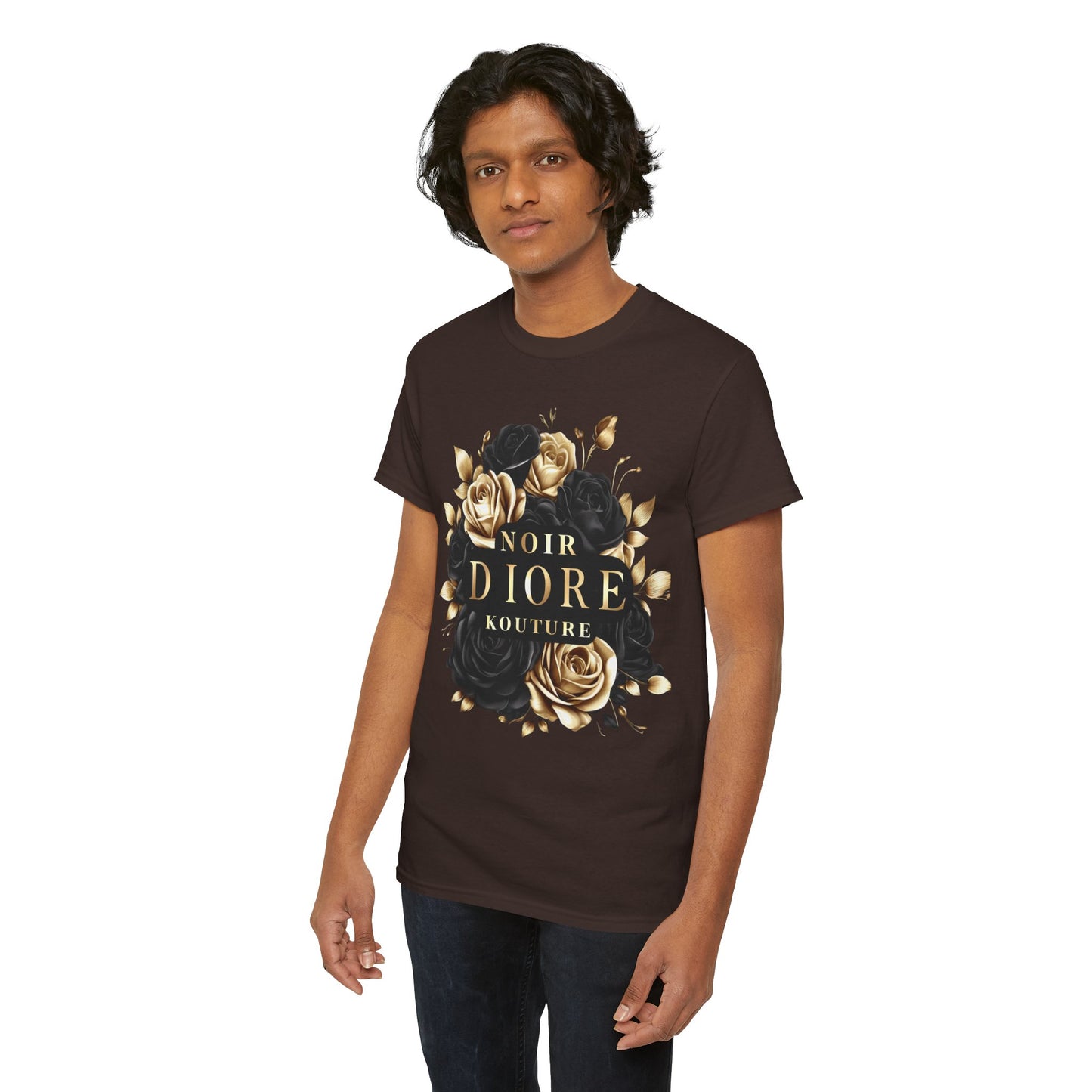 Noir Diore Kouture - Black & Gold Rose Tee