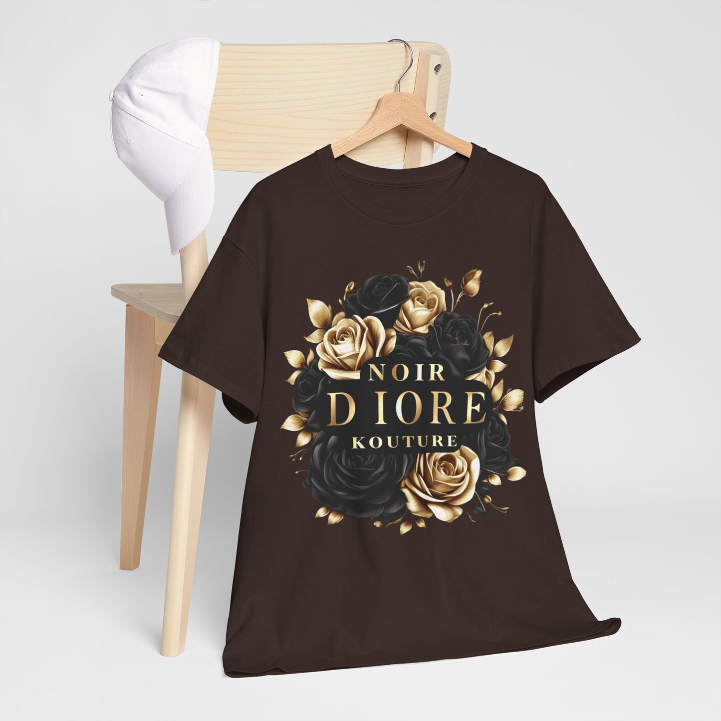 Noir Diore Kouture - Black & Gold Rose Tee