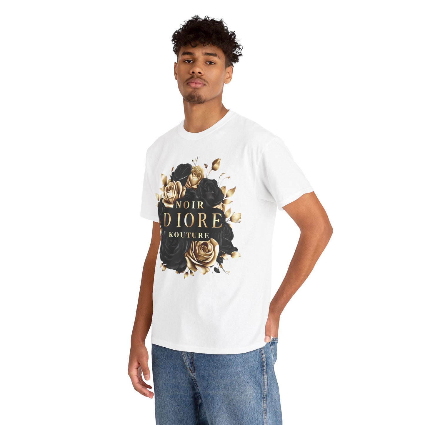 Noir Diore Kouture - Black & Gold Rose Tee