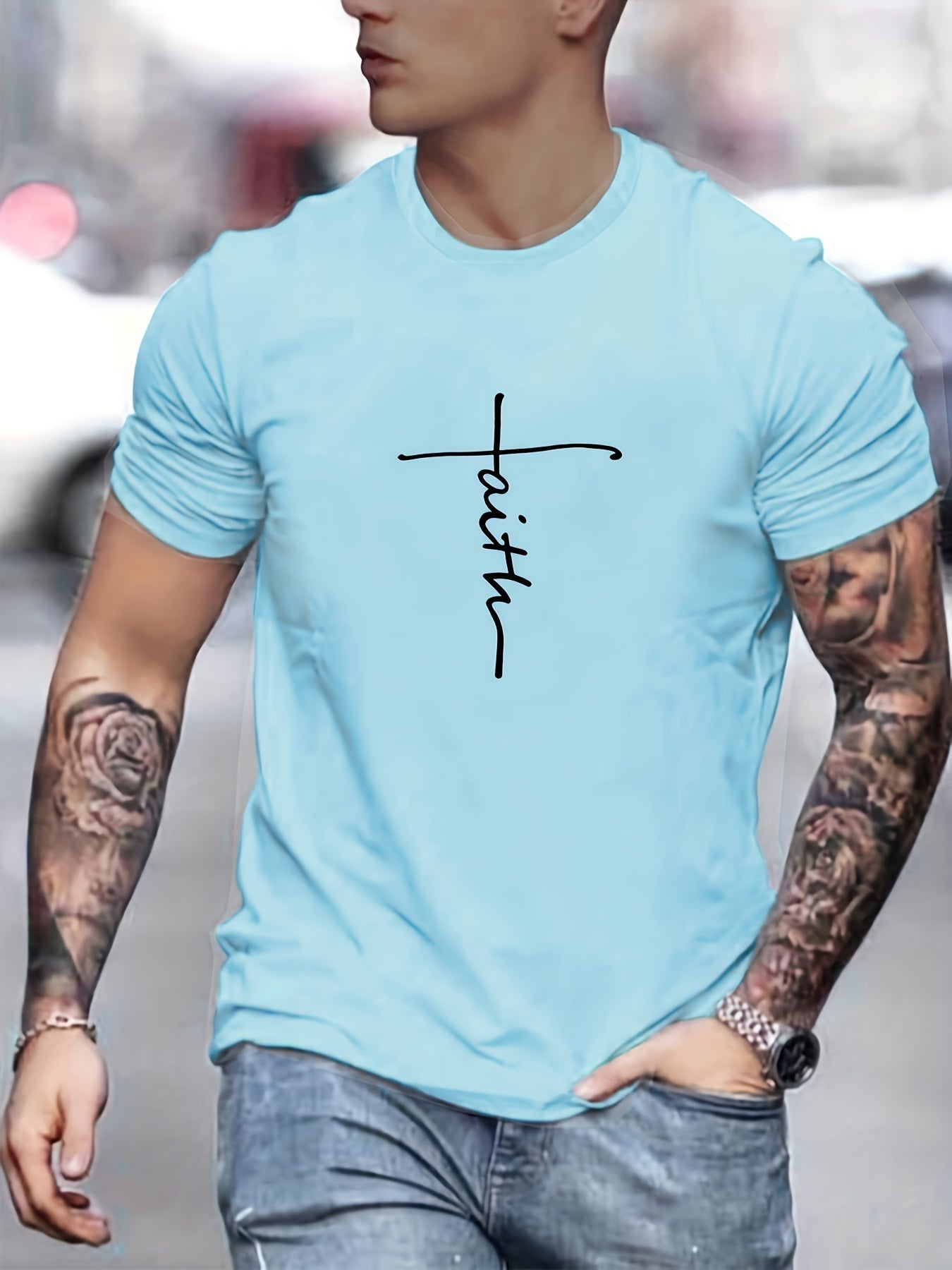 ''Faith'', Men's Casual Graphic Tee