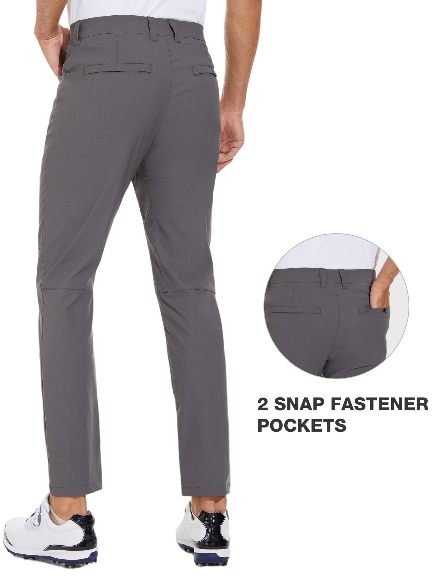 Men's Casual Golf Pants - Long, Regular Fit, Breathable