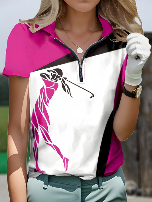 Geometric Print Women's Golf Polo