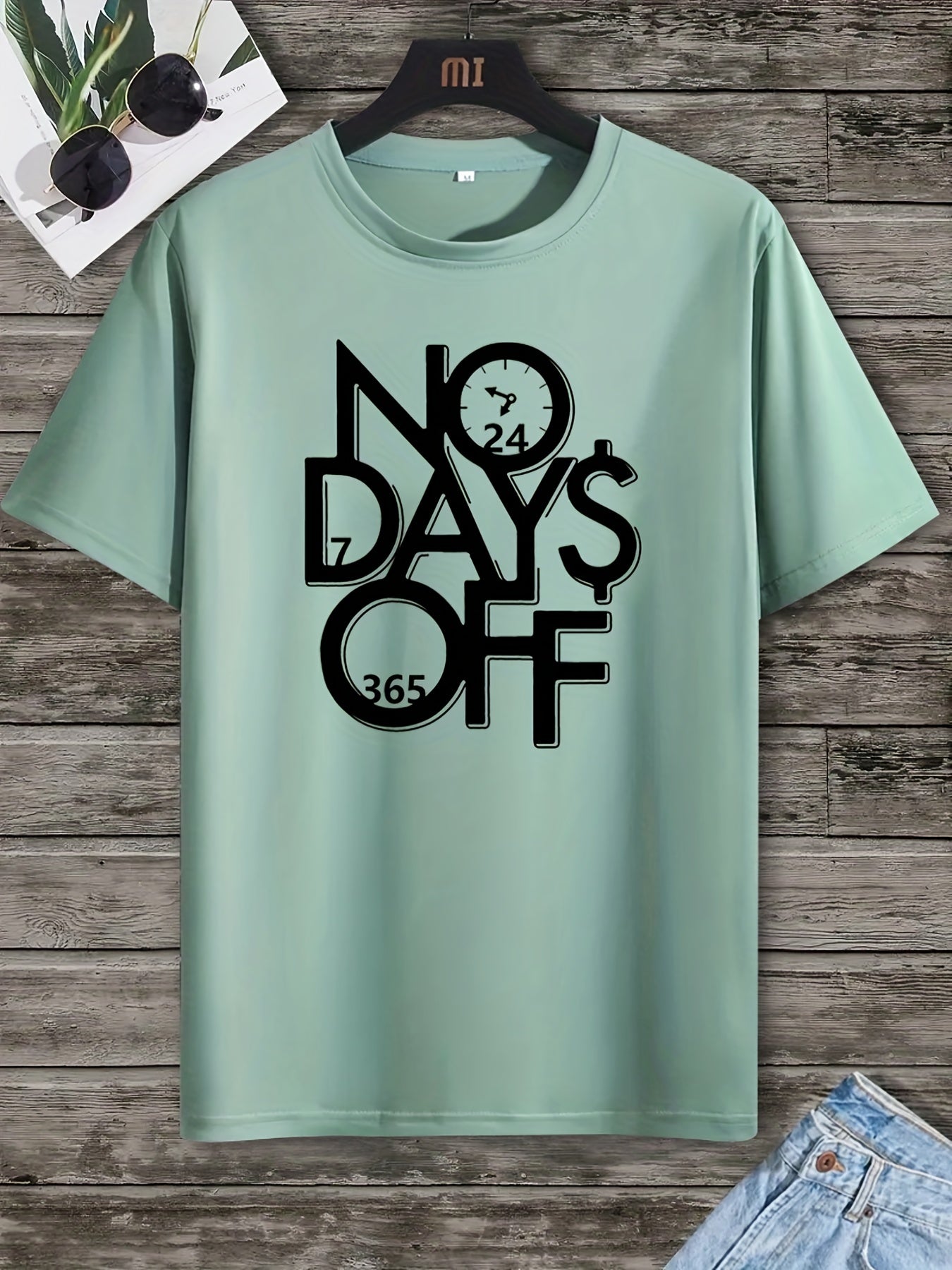 "NO DAYS OFF" Men's Casual Graphic Tee