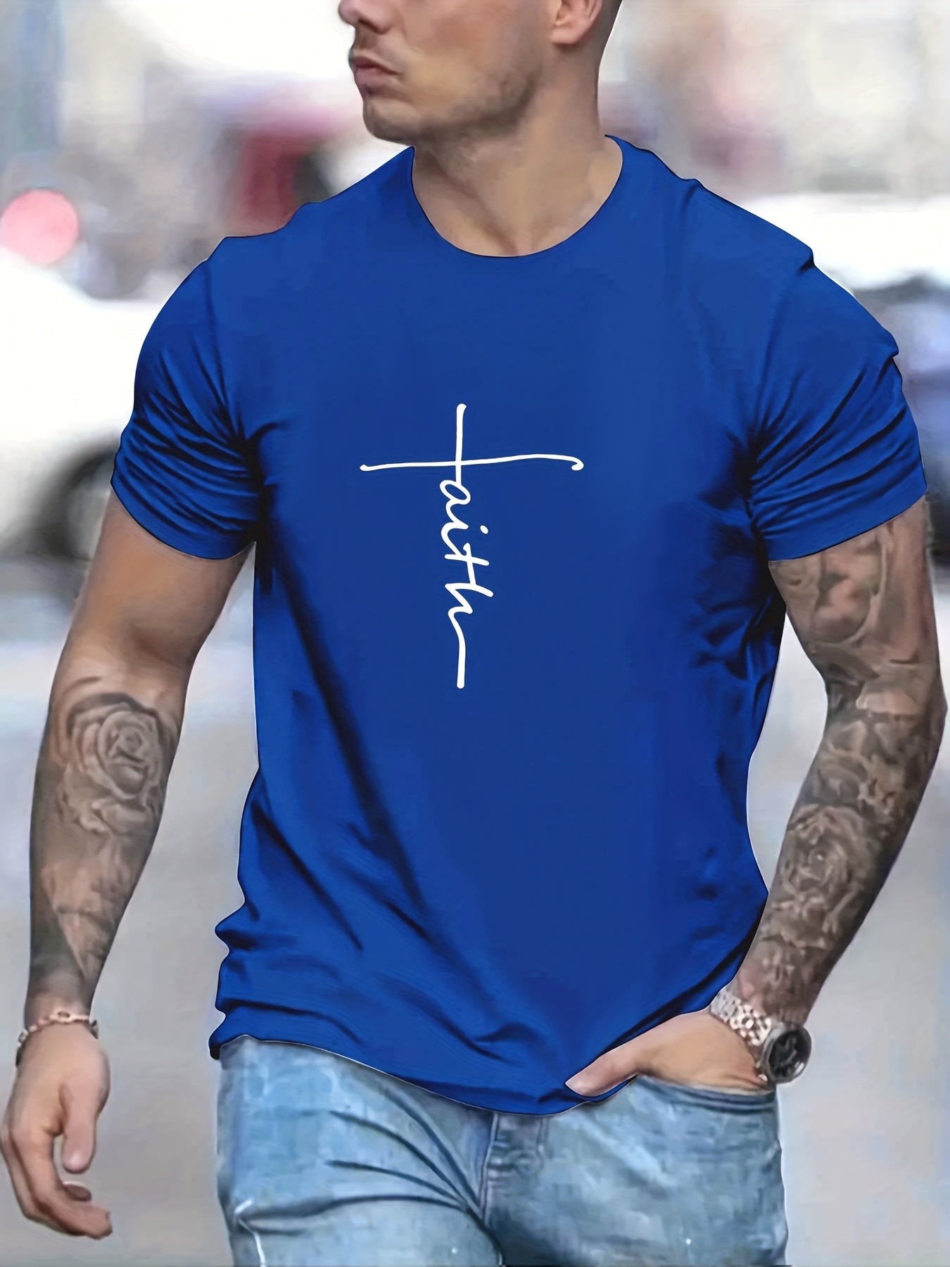 ''Faith'', Men's Casual Graphic Tee