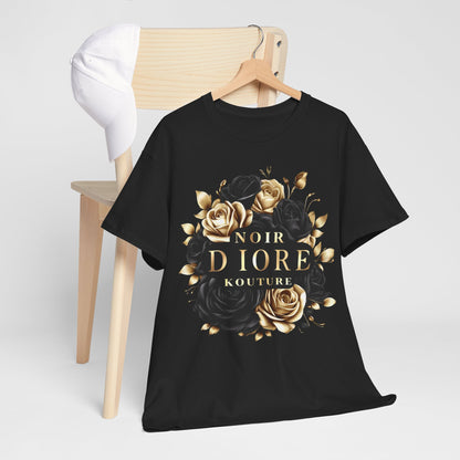 Noir Diore Kouture - Black & Gold Rose Tee