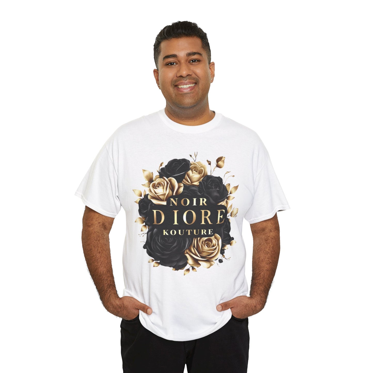 Noir Diore Kouture - Black & Gold Rose Tee