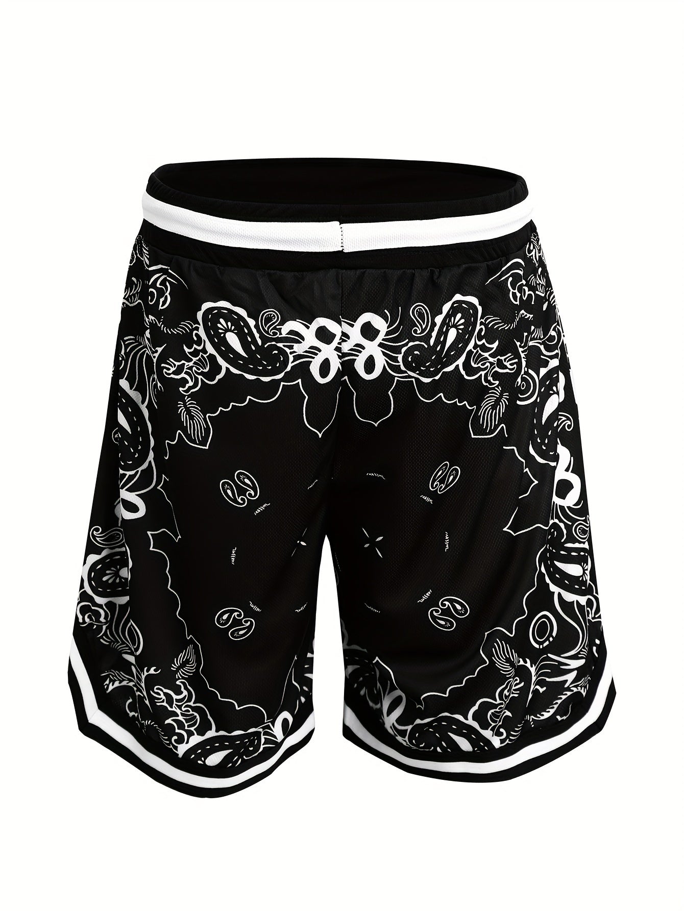 Men's Paisley Print Fashion Shorts - Stretch, Breathable